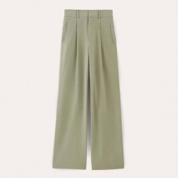 NEW Everlane The Draper Pleated Pant in Buttersmooth 8 Seagrass Green - Picture 5 of 11
